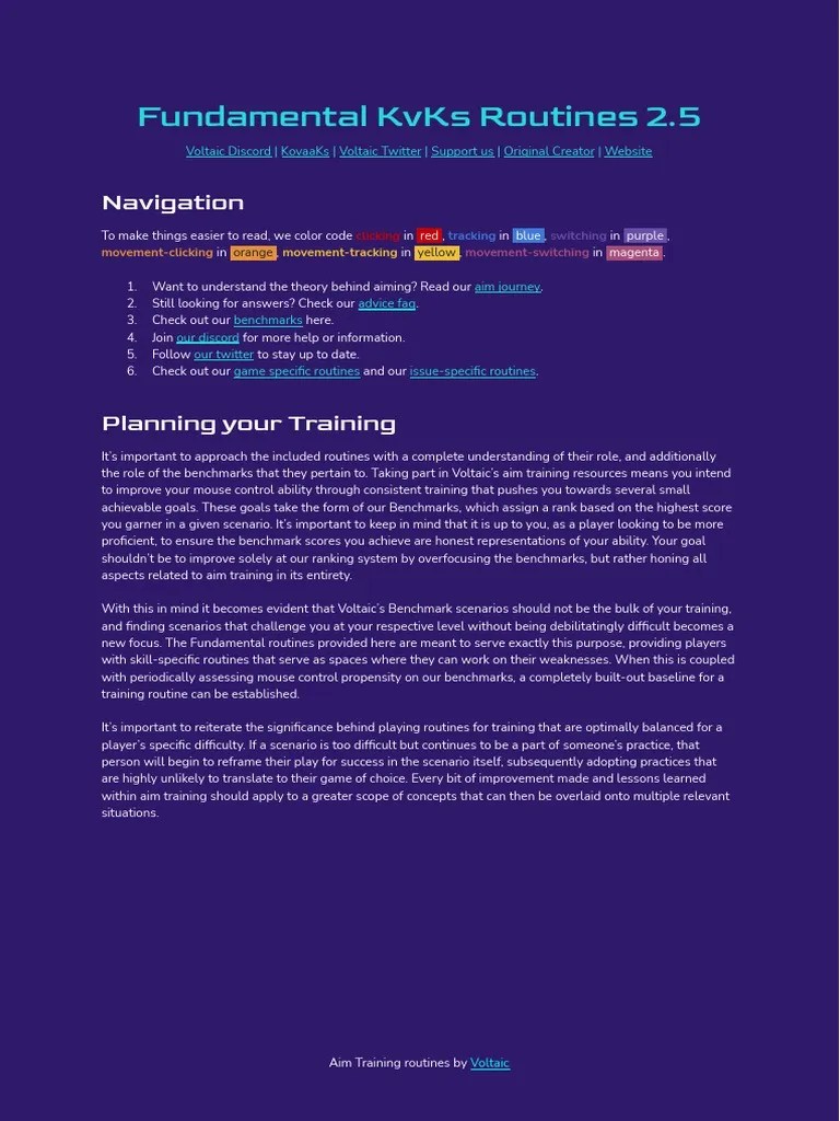 Voltaic X KovaaKs - Fundamental Aim Training Routines 2.5 | PDF ...