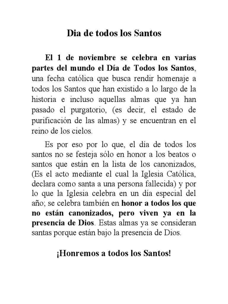 Dia De Todos Los Santos | PDF