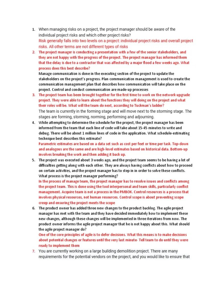 PMP Must Watch | PDF | Project Management | Risk