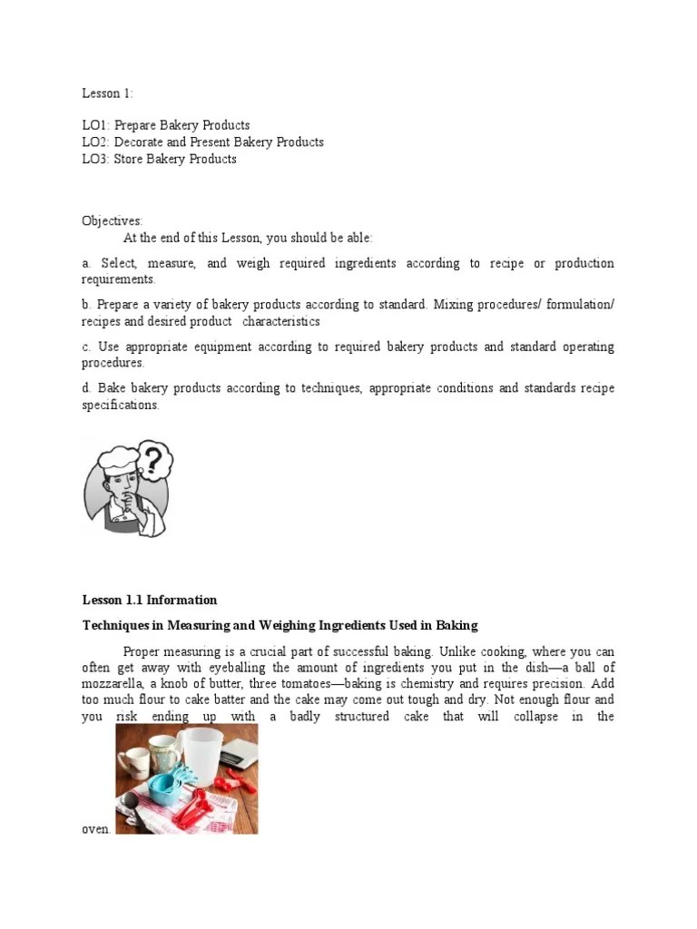 Lesson 1-3 ADVANCE BAKING | PDF | Breads | Cakes