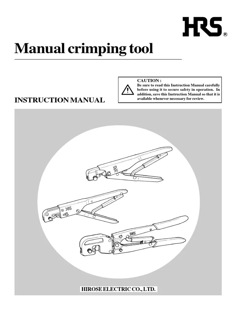 HRS Manual Crimping Tool EN | PDF | Electrical Connector | Manufactured ...