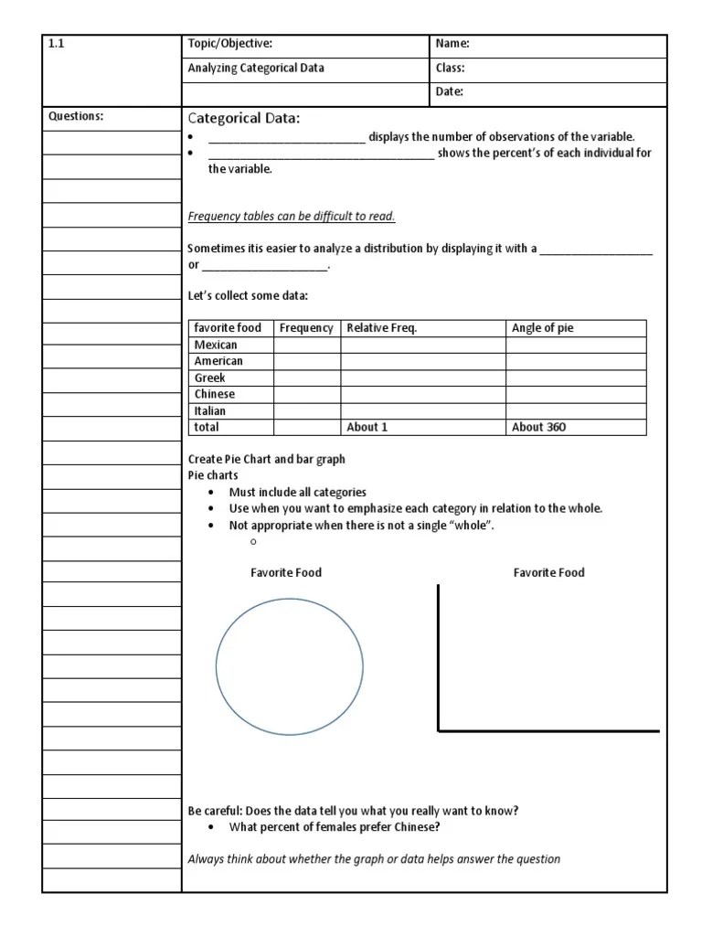 1.1 Notes - Stats | PDF | Categorical Variable | Statistics