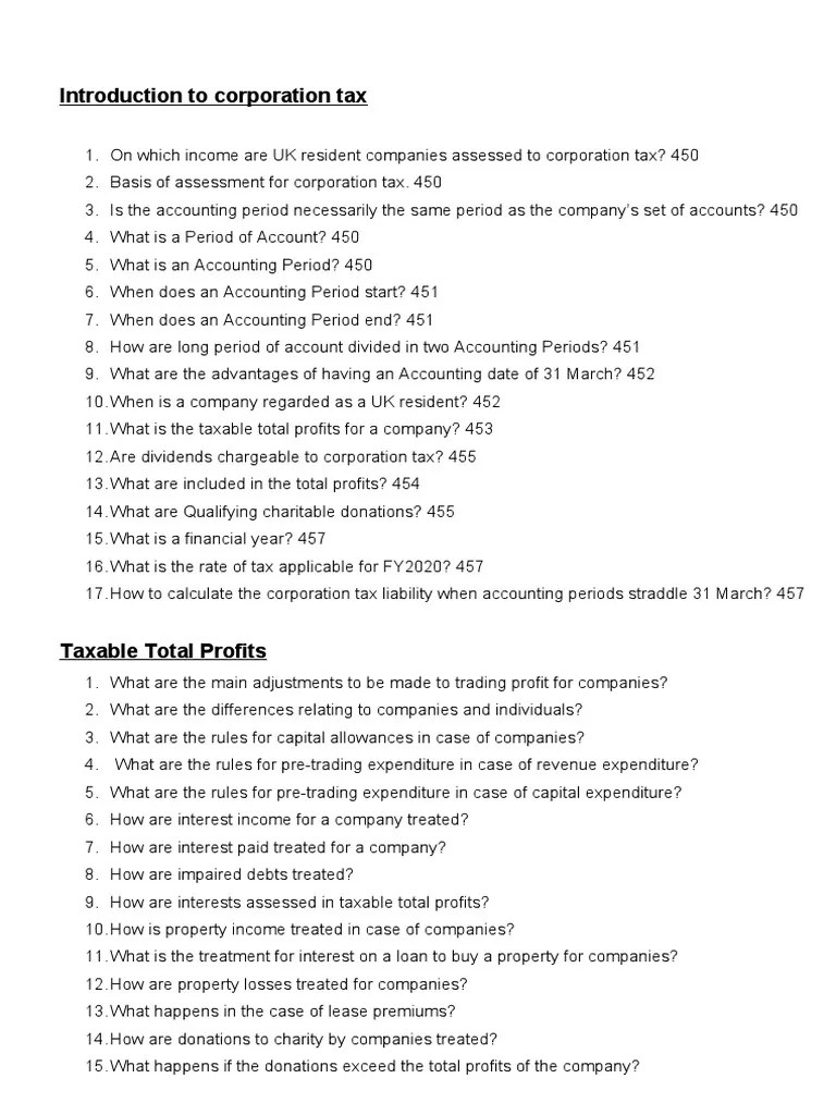 Taxation UK ACCA F6 | PDF | Capital Gains Tax | United Kingdom Corporation Tax