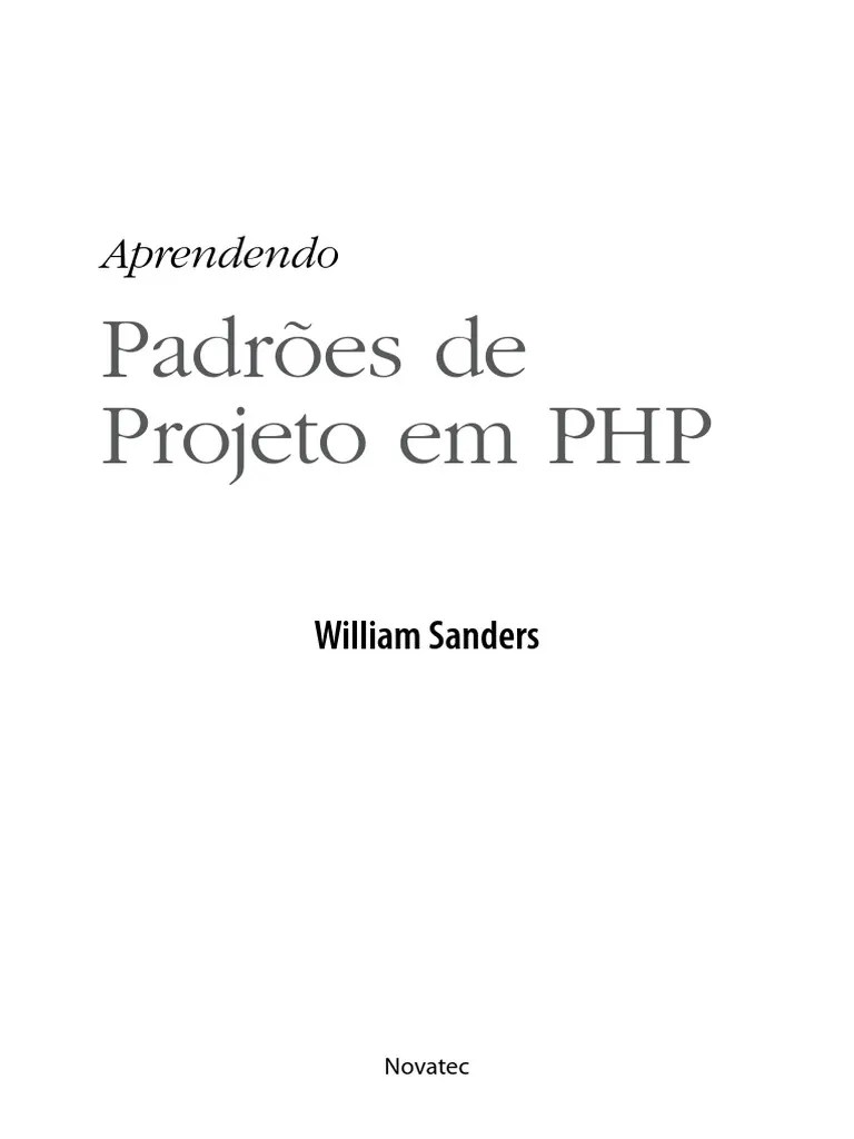 Padrões De Projeto Em PHP | Download Grátis PDF | Programação Orientada ...