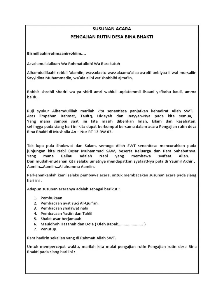 Susunan Acara BKMT | PDF