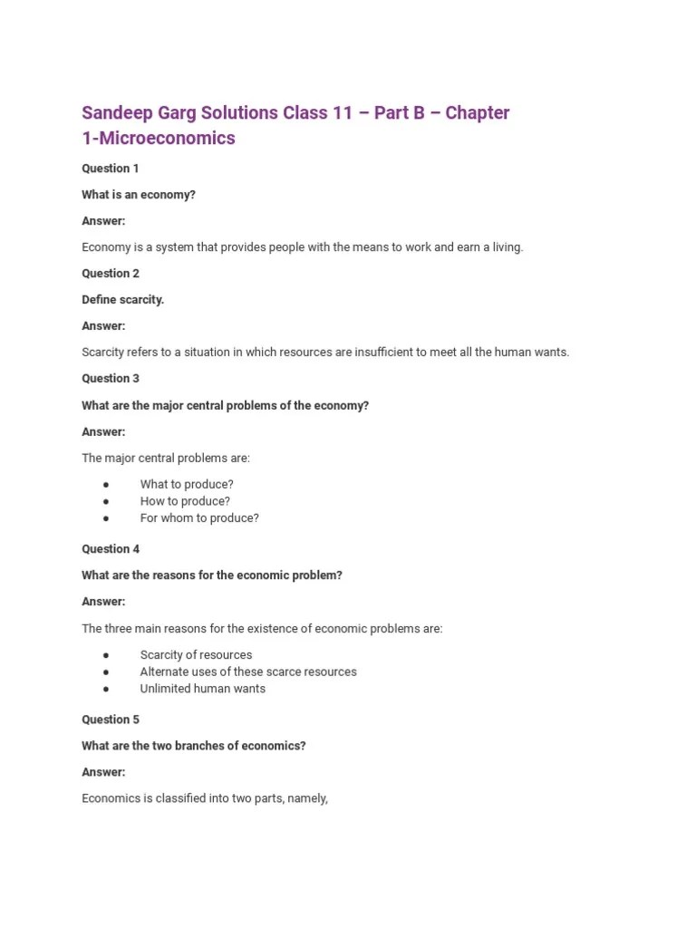 Sandeep Garg Solutions Class 11 PDF | PDF | Elasticity (Economics ...