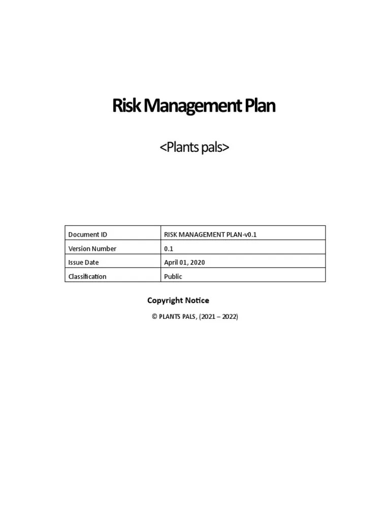 Risk Management Plan Template 22 | PDF | Risk | Risk Management