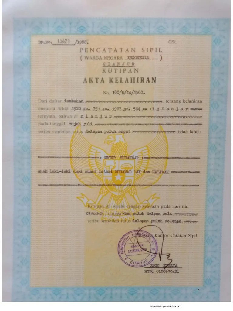 Akte Lahir | PDF