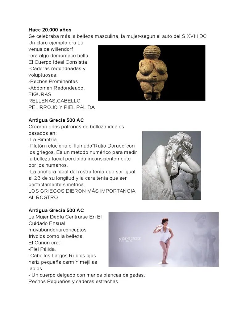 Evolución De La Belleza Femenina | PDF | Clásicos