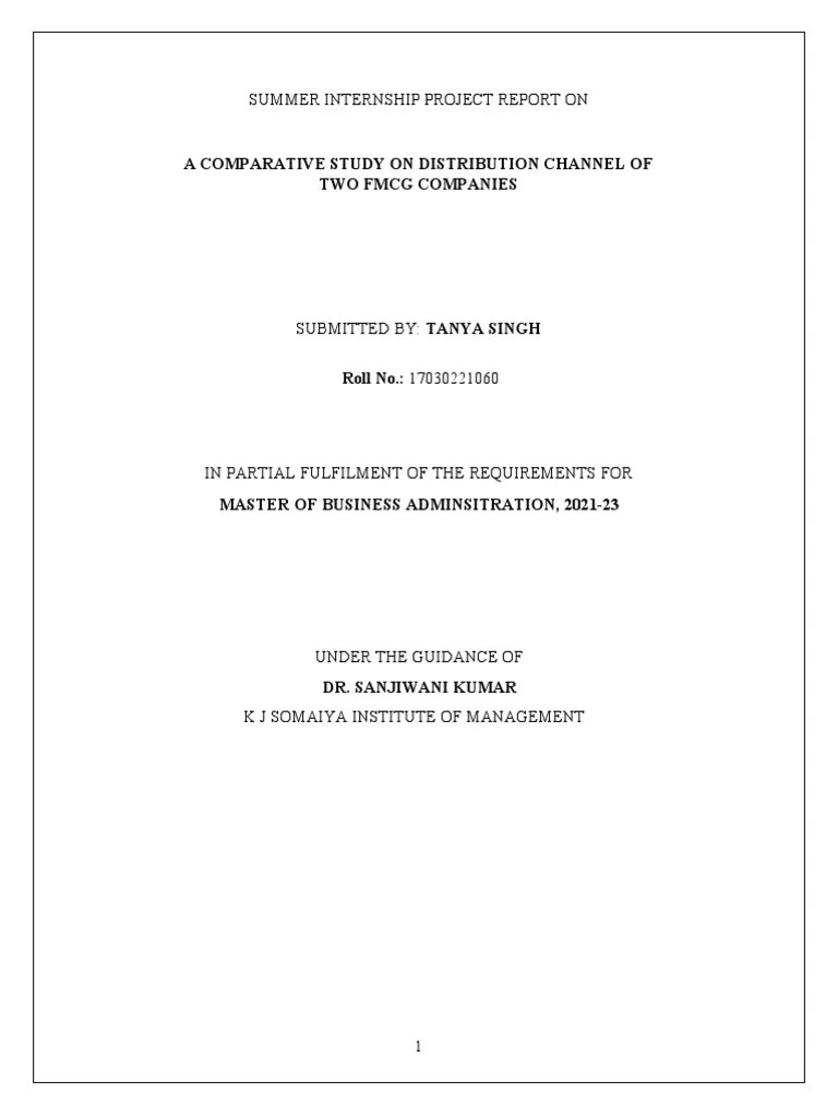 Summer Internship Project Report On | PDF | Supply Chain | Retail