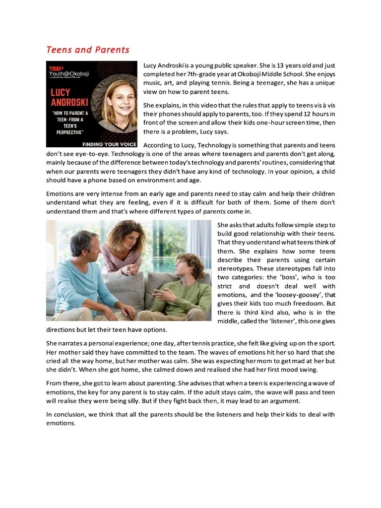 Teen And Parents | PDF