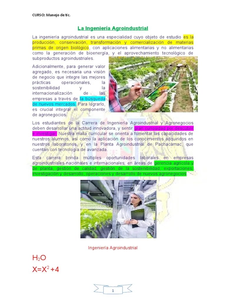 La Ingeniería Agroindustrial | PDF | Agronegocios | Investigación Y ...