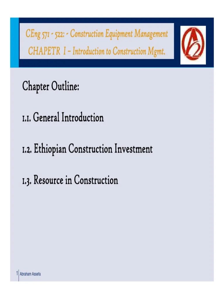 Chapter 1 - Introduction Construction Management | PDF