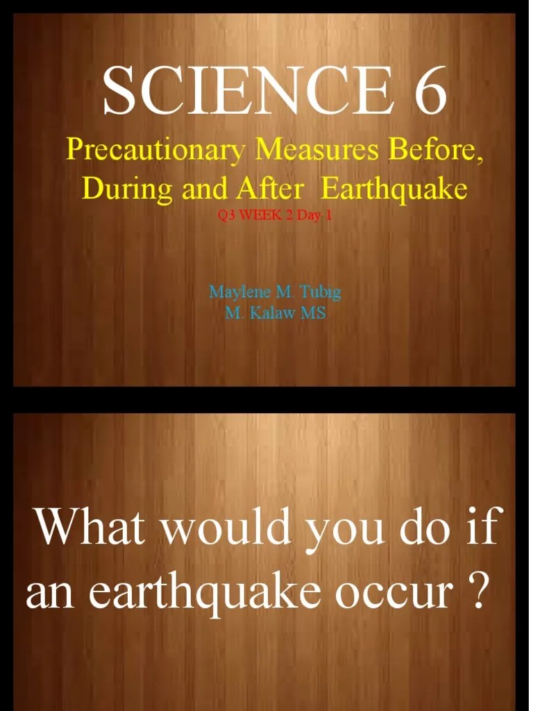 Precautionary Measures Before, During And After Earthquake | PDF ...