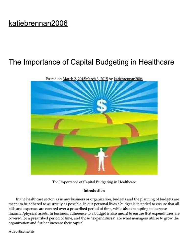The Importance Of Capital Budgeting In Healthcare | PDF