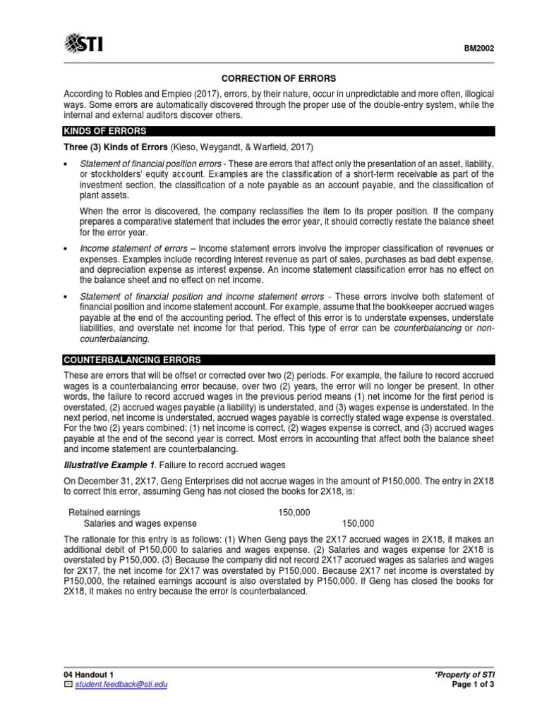 04 Handout 1 | PDF | Balance Sheet | Expense