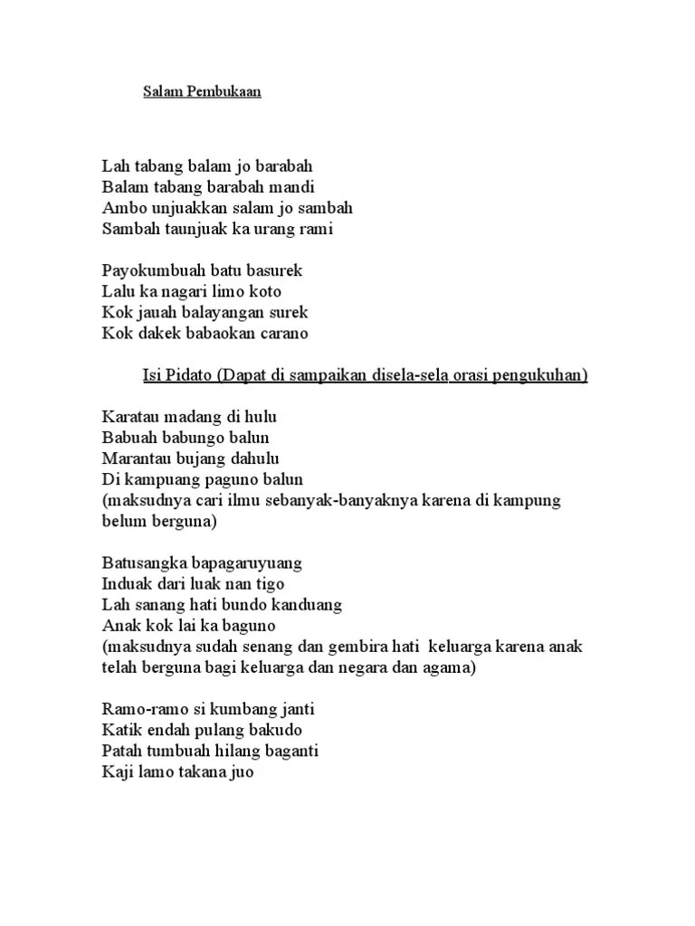 Salam Pembuka Minang | PDF