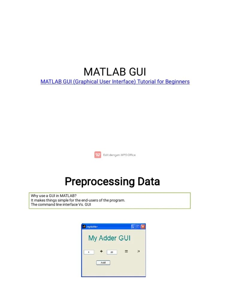 Tutorial MATLAB GUI | PDF | Graphical User Interfaces | Icon (Computing)