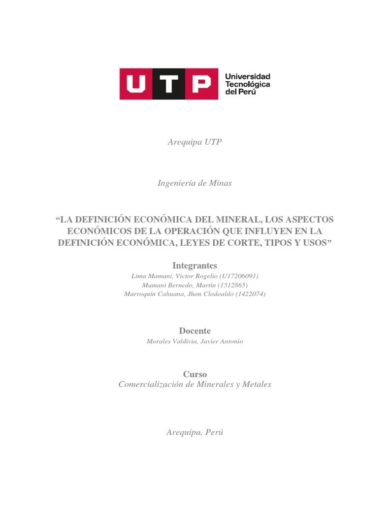 Económia De Minerales | PDF | Minería | Economias