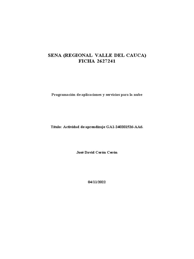Actividad De Aprendizaje GA1-240201526-AA6 | PDF | Colombia | Sudáfrica