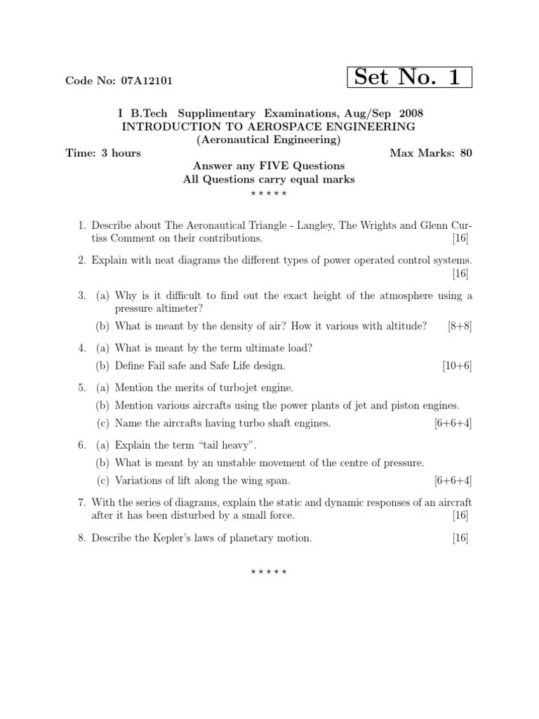 07a12101 Introduction To Aerospace Engineering Aircraft