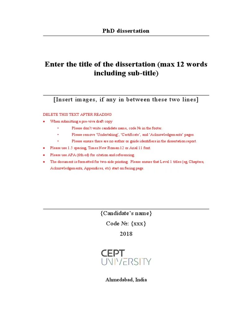PhD Dissertation Formatting Guide | PDF | Thesis | Written Communication
