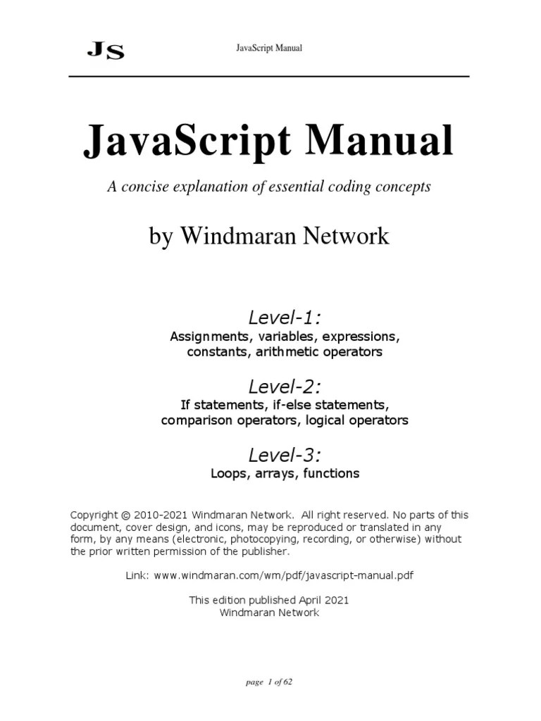 Javascript Manual | PDF