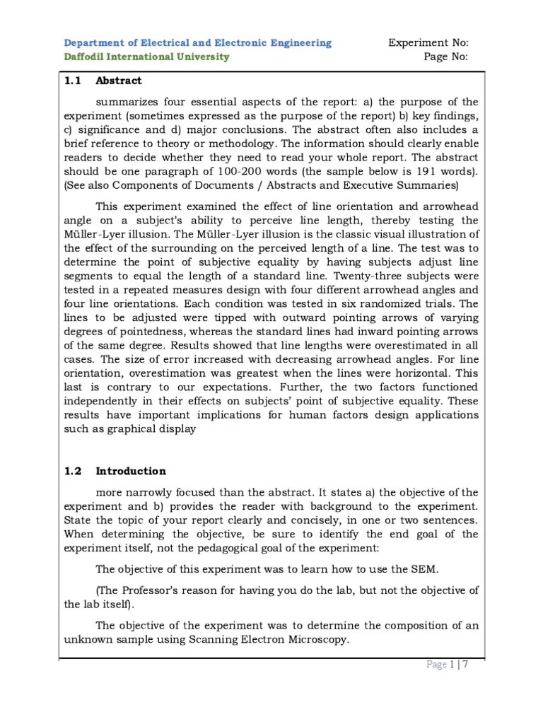 Lab Report Template - Open Ended Experiment | PDF