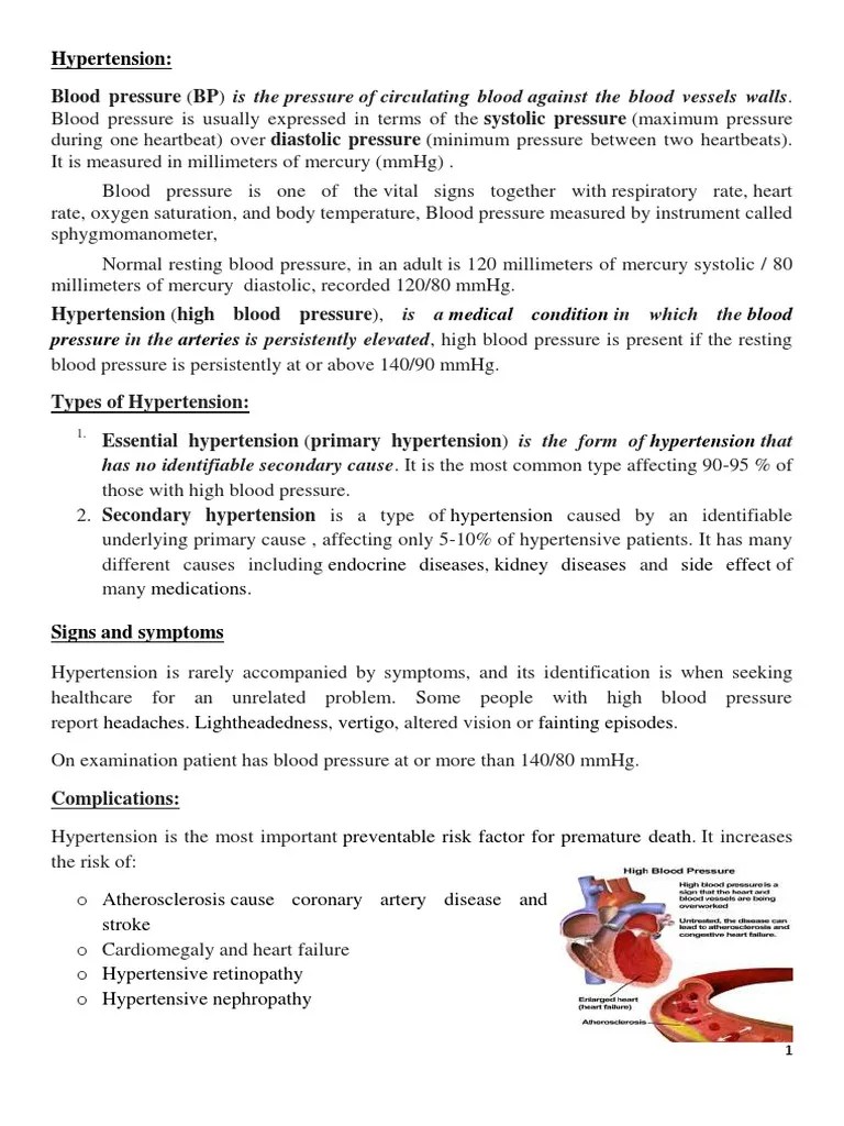 Hypertension | PDF | Hypertension | Blood Pressure