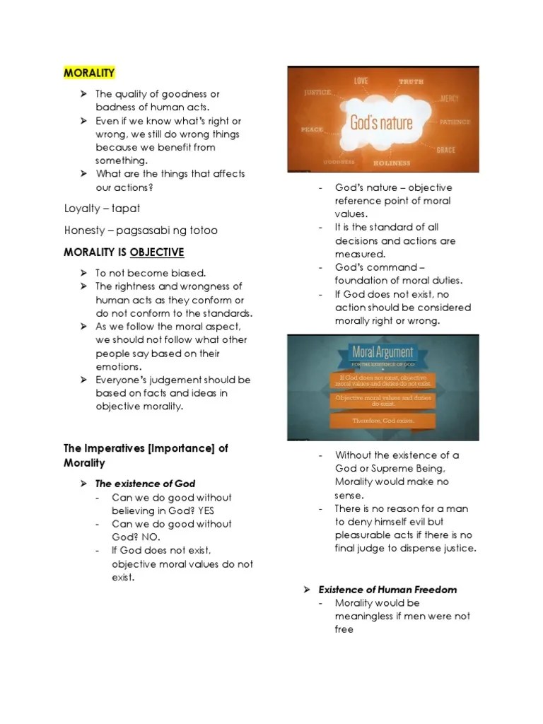 Lesson 2 (Morality) | PDF