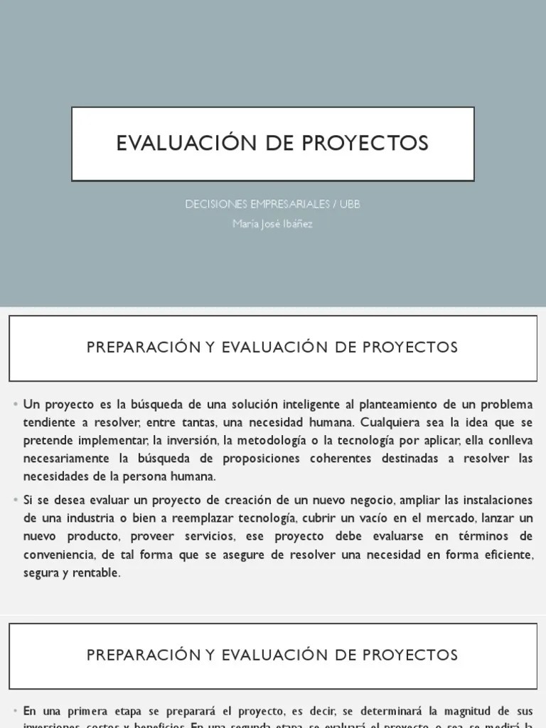 9 - Evaluacion De Proyectos | PDF