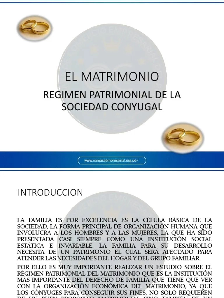 Clase 2 EL MATRIMONIO Y REGIMEN PATRIMONIAL | PDF