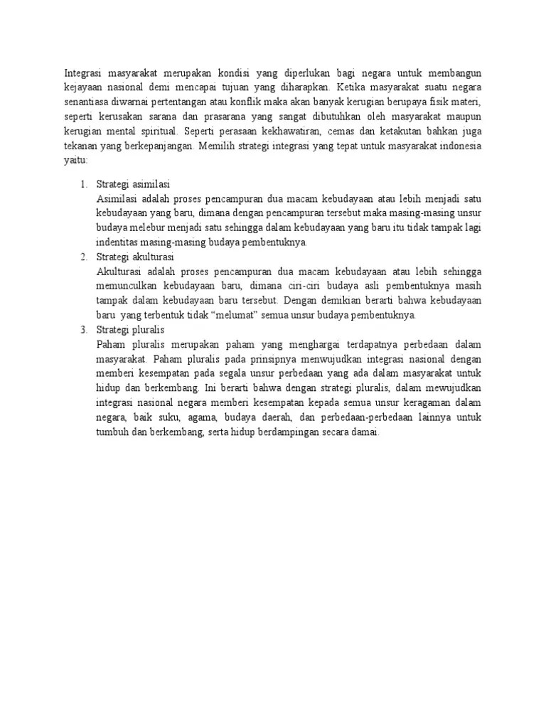 Integrasi Masyarakat Pdf