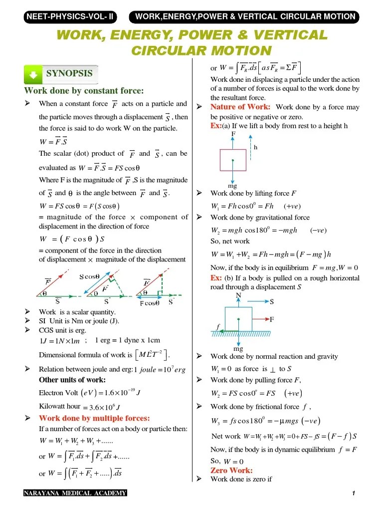 Narayana NEET Physics Material | PDF