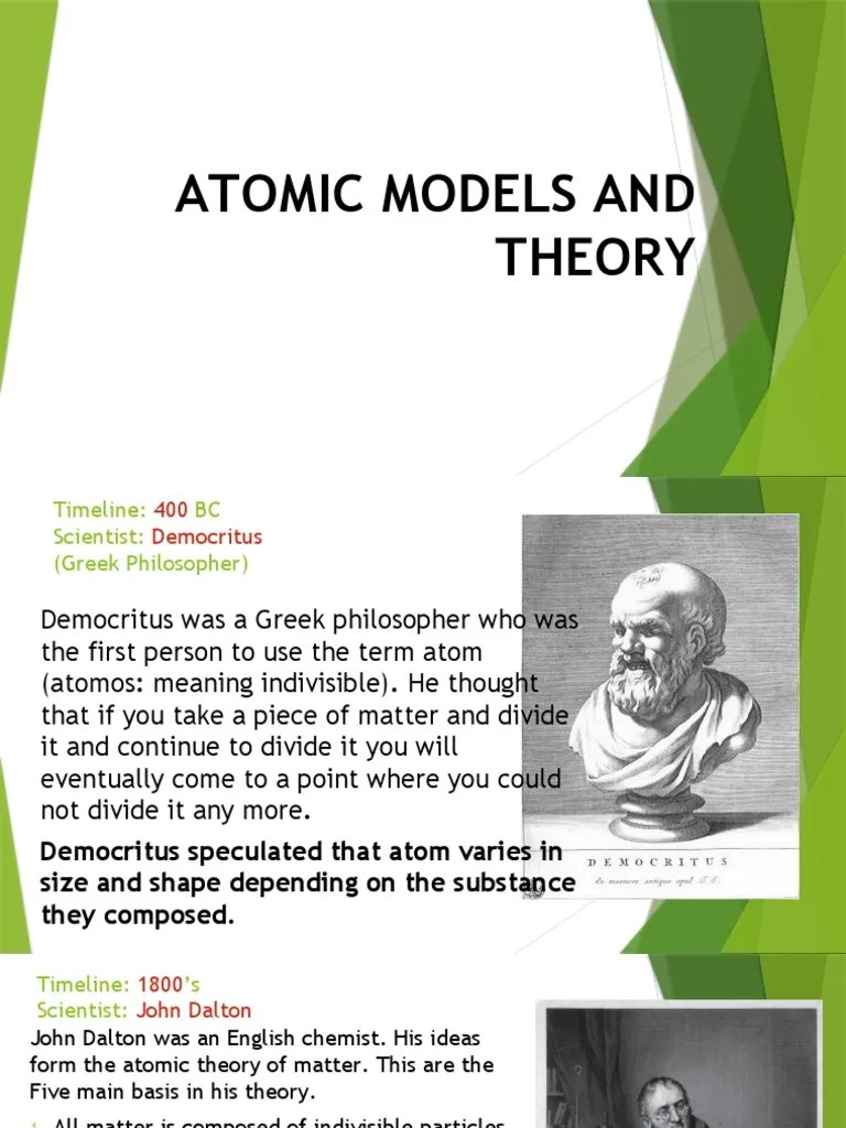Atomic Models And Theory | PDF | Atoms | Electron