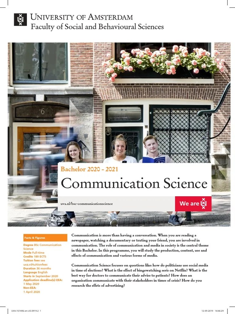 Communication Science Ba Eng 2020 2021 Brochure | PDF | Communication ...