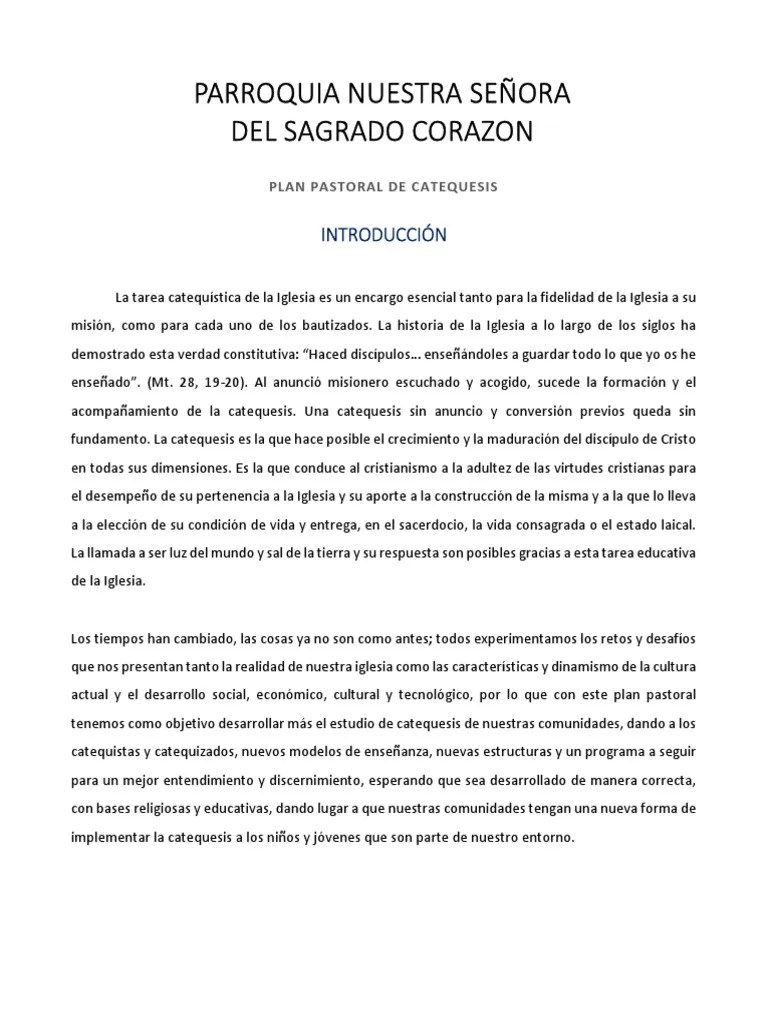 PLAN PASTORAL DE CATEQUESIS (Trabajo Final) | PDF | Iglesia Católica | Eucaristía