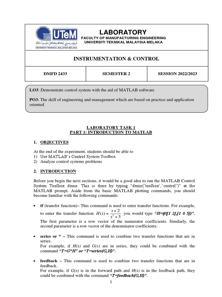 Modeling And Simulating Control Systems Using MATLAB And Simulink | PDF ...