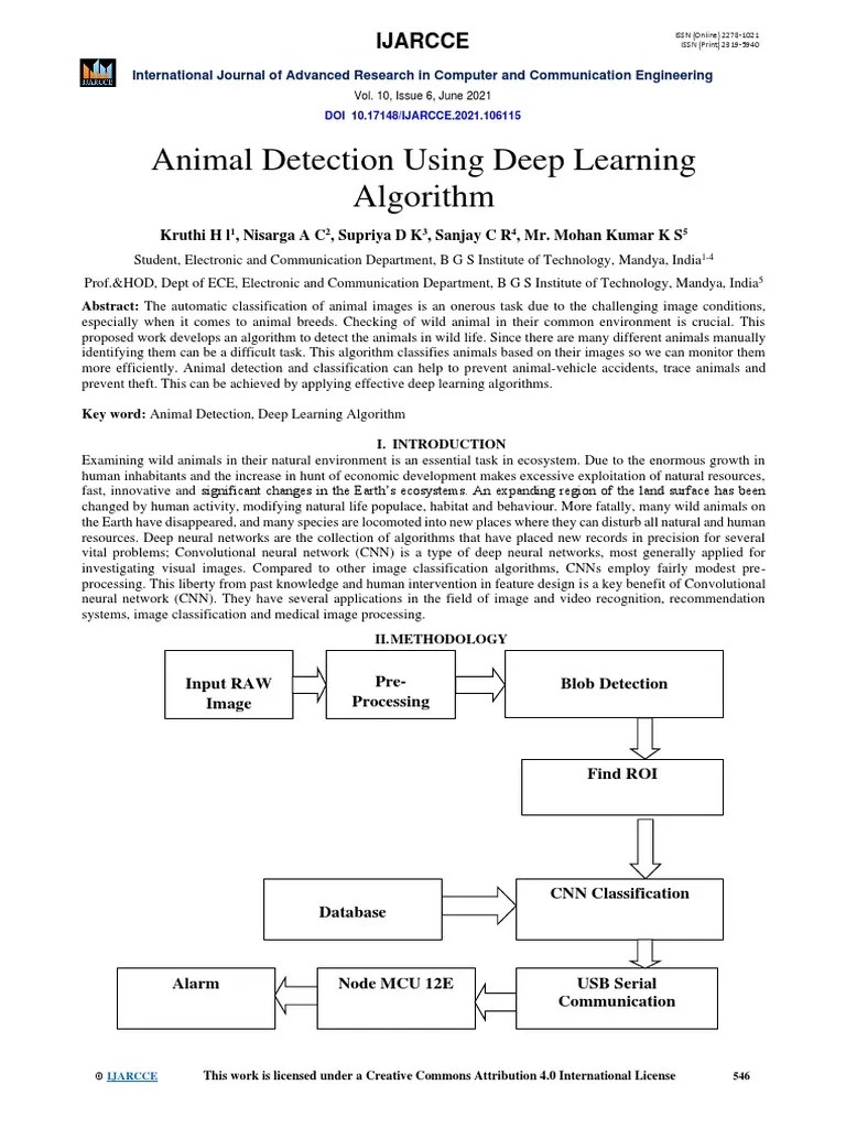 Animal Detection Using Deep Learning | PDF