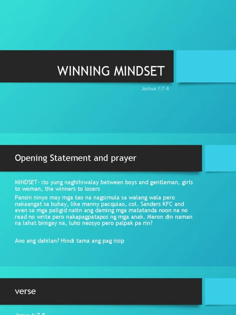 Winning Mindset | PDF