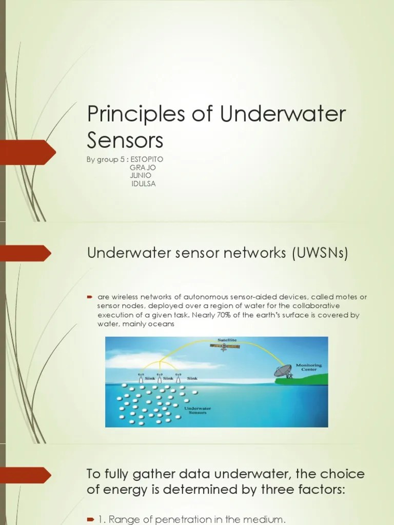 Principles Of Underwater Sensors | PDF | Sonar | Physics