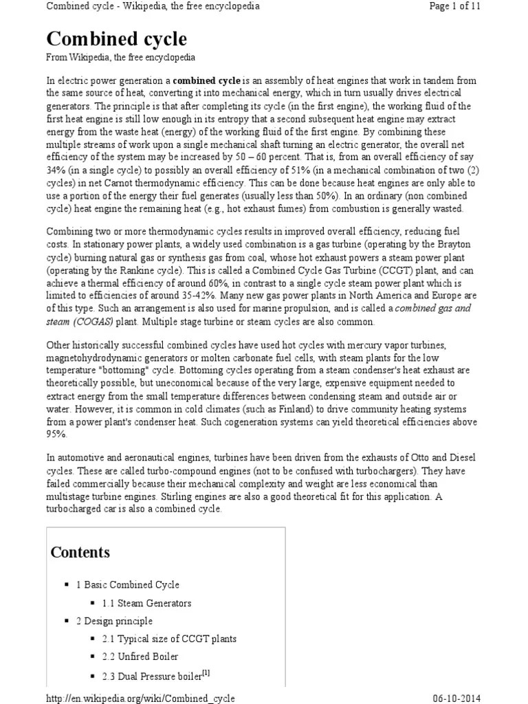 Combined - Cycle Power Plant | PDF | Technology & Engineering