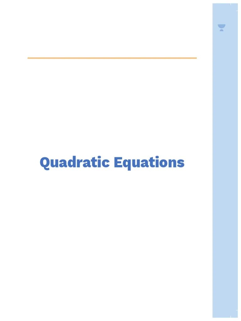 Quadratic-Equations Lecture Notes | PDF | Quadratic Equation ...
