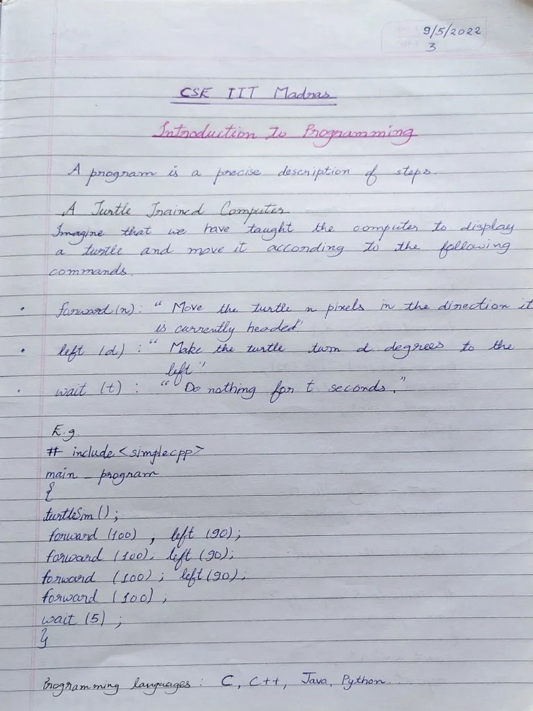 C Language Handwritten Notes With Sample Codes | PDF