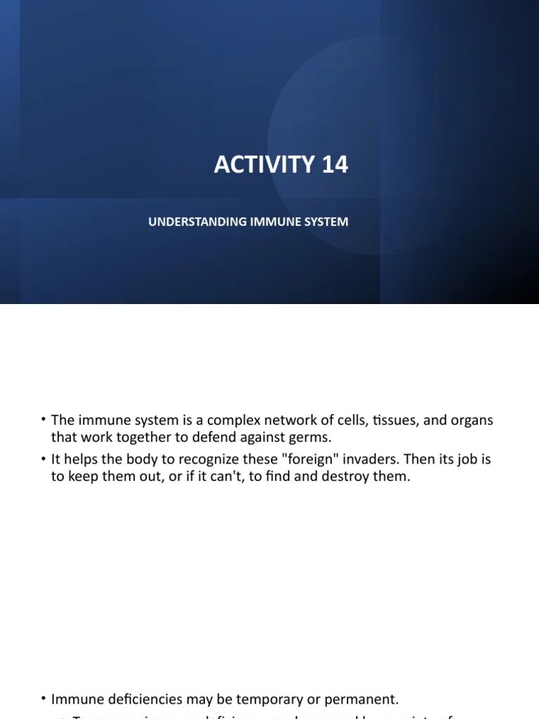 Activity 14 Understanding Immune System | PDF | Immunodeficiency ...