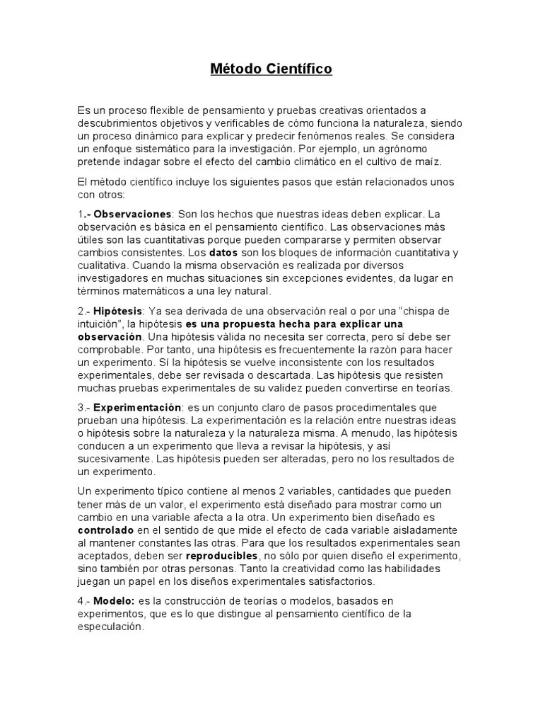 Método Científico | PDF | Experimentar | Hipótesis