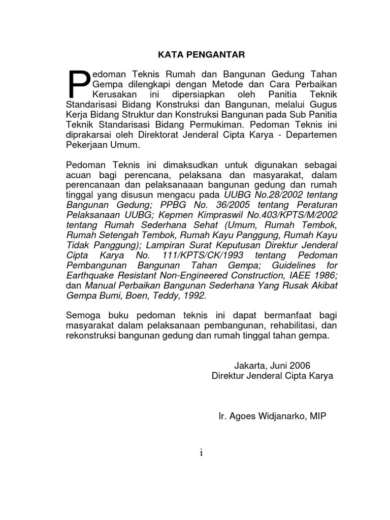 Pedoman Teknis Bangunan Tahan Gempa | PDF