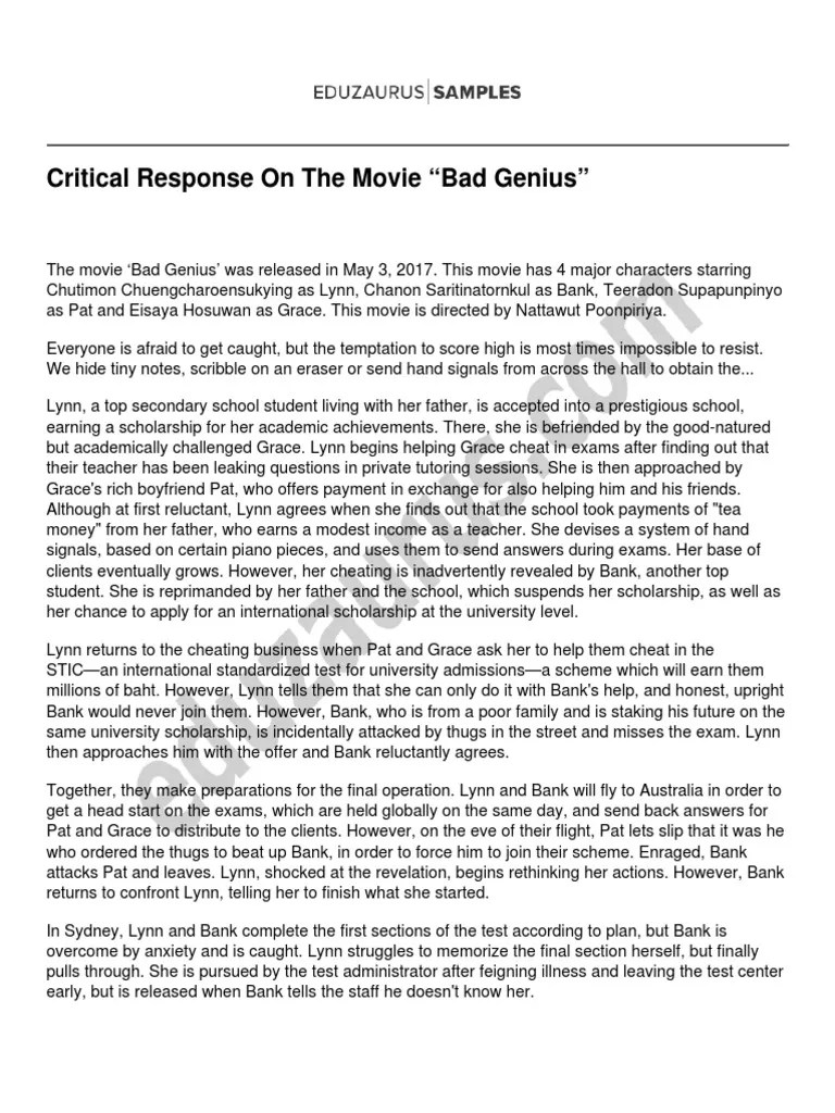 Critical Response On The Movie 