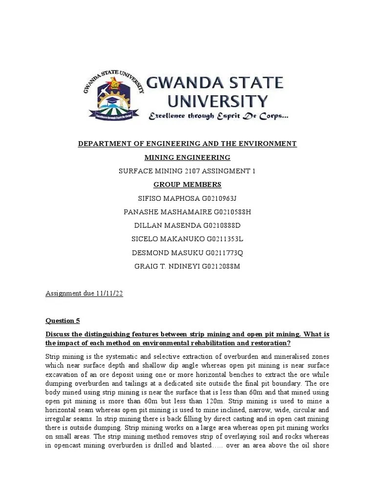 Surface Mining | PDF | Surface Mining | Mining