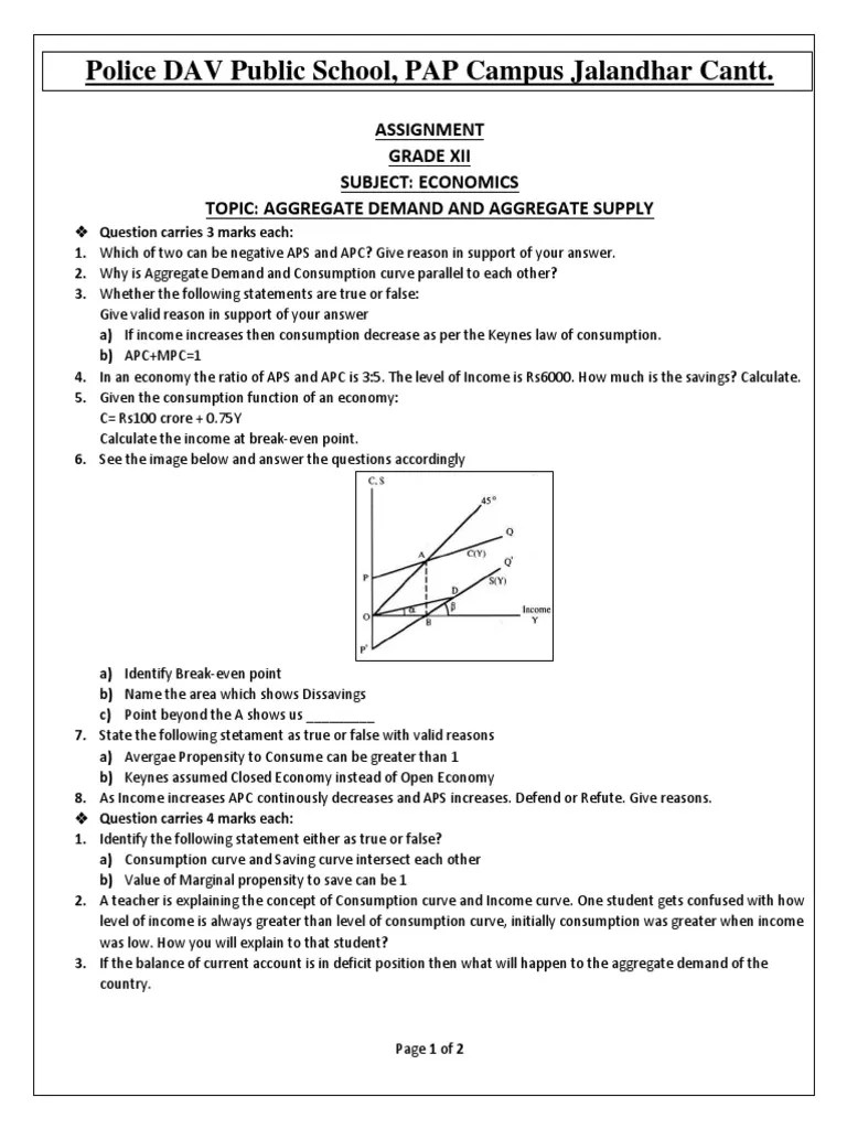 AD And AS Assignment | PDF | Consumption (Economics) | Aggregate Demand